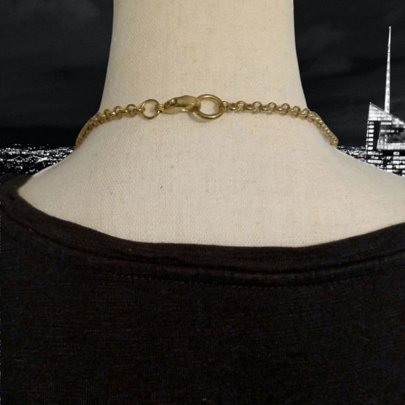 Trendy Long Gold Chain Link Necklace - Picture 5 of 6